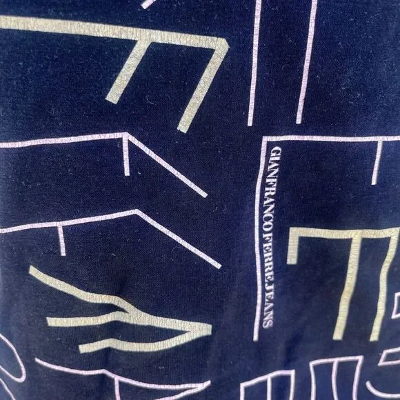 Gianfranco Ferre Jeans T-Shirt Blouse women Xl Y2k Designer Sleeveless top - Picture 9 of 13